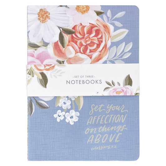 Affection Blue Floral Notebook Set - Colossians 3:2