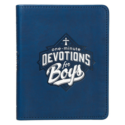 One-Minute Devotions for Boys Blue Faux Leather Devotional