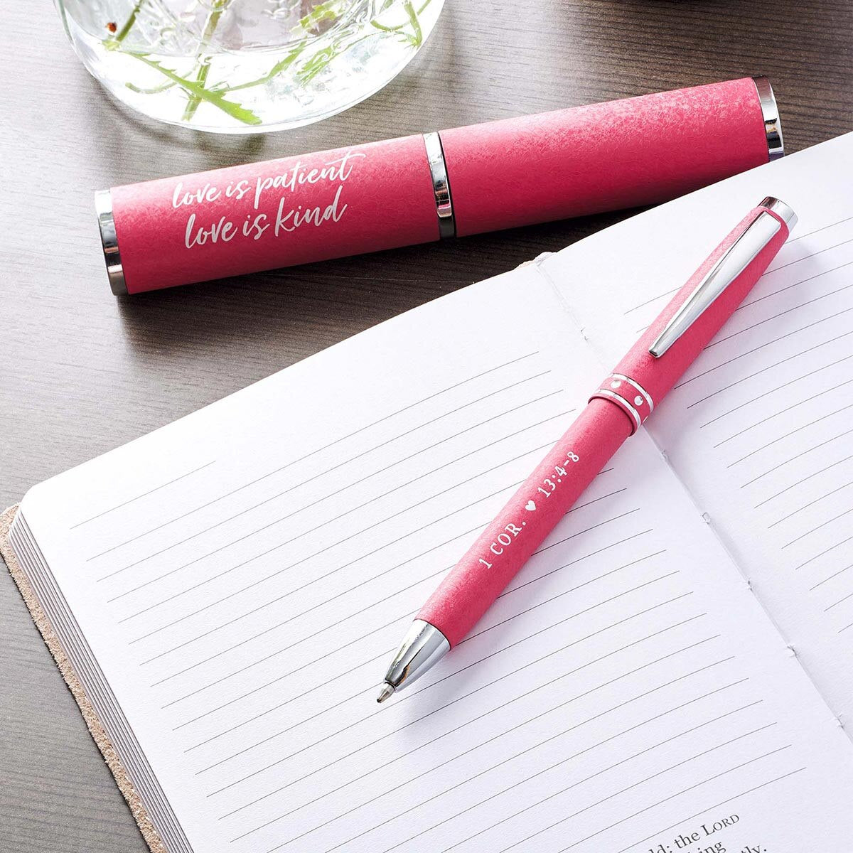 Love Is Patient, Love Is Kind Pink Gift Pen – 1 Corinthians 13:4–8