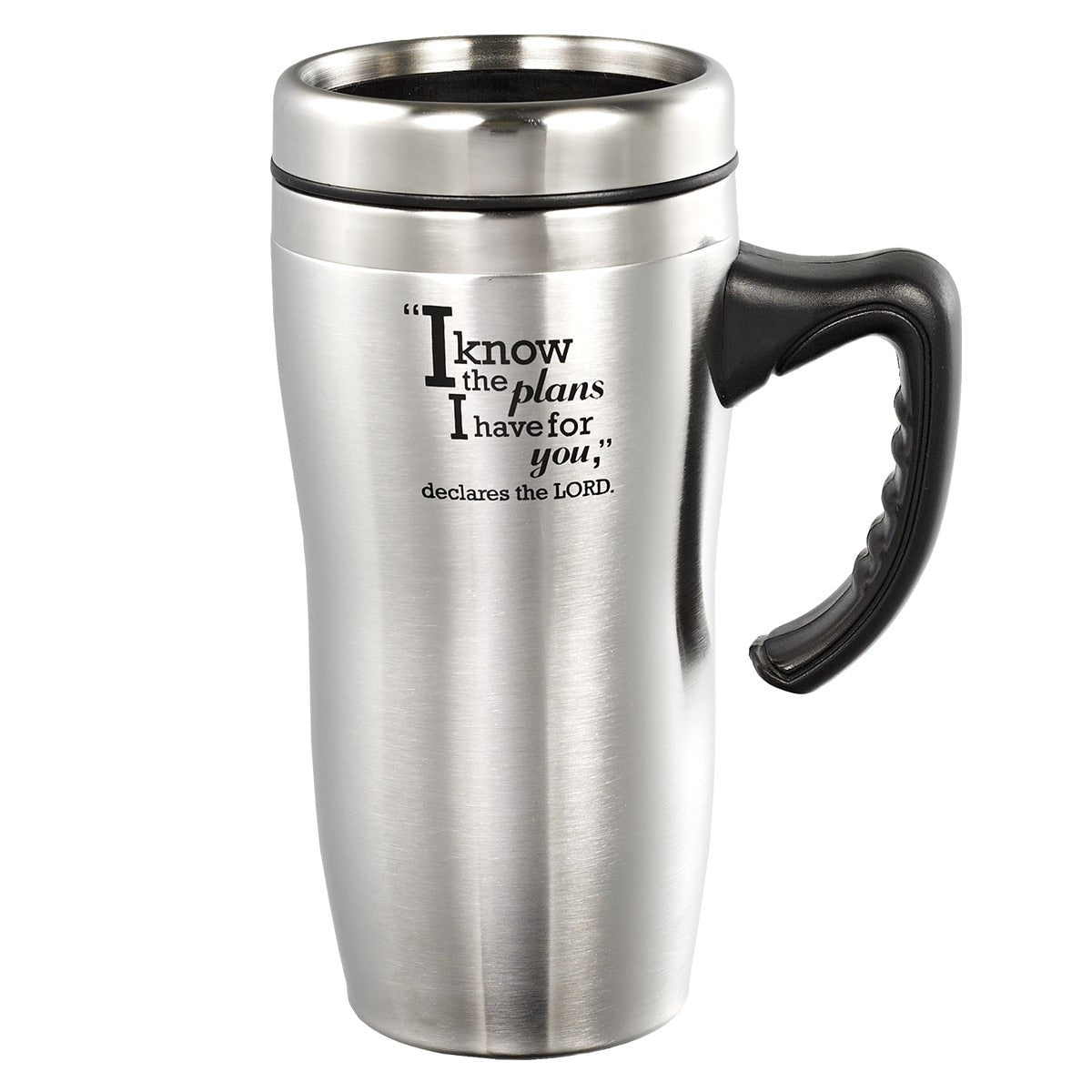 I know the Plans Stainless Steel Travel Mug With Handle - Jeremiah 29:11