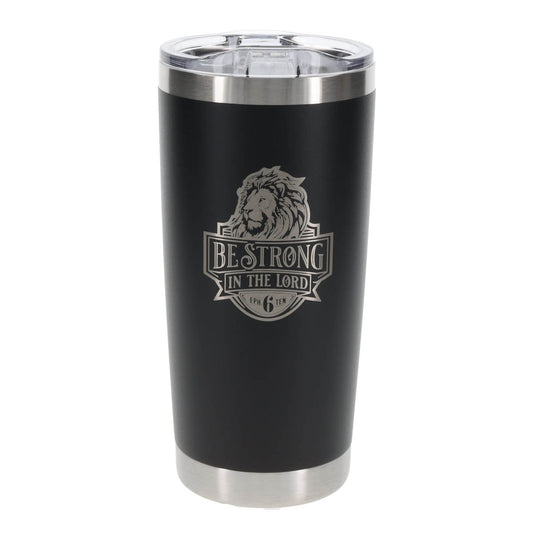 Be Strong in the Lord Black Stainless Steel Mug - Ephesians 6:10