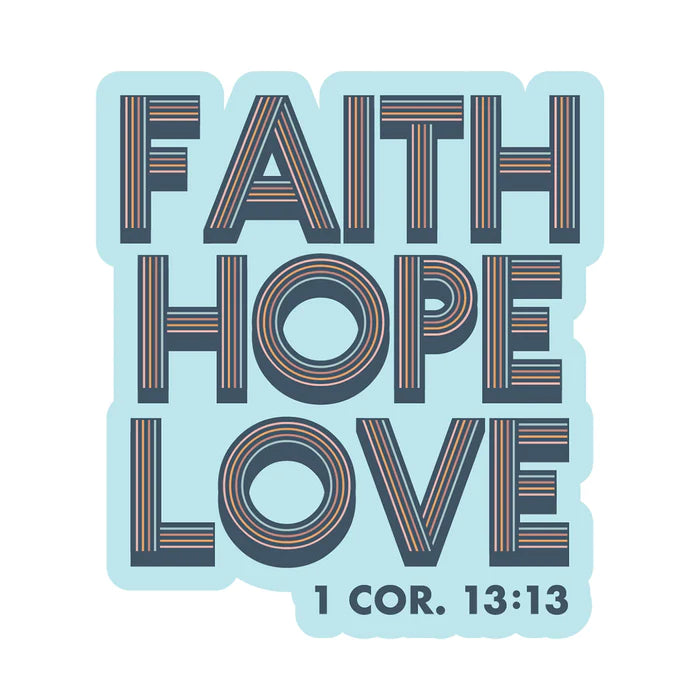 Retro Sticker-Faith, Hope, Love