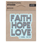 Retro Sticker-Faith, Hope, Love