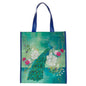 Blessed Blue Peacock Non-Woven Coated Tote Bag - Jeremiah 17:7