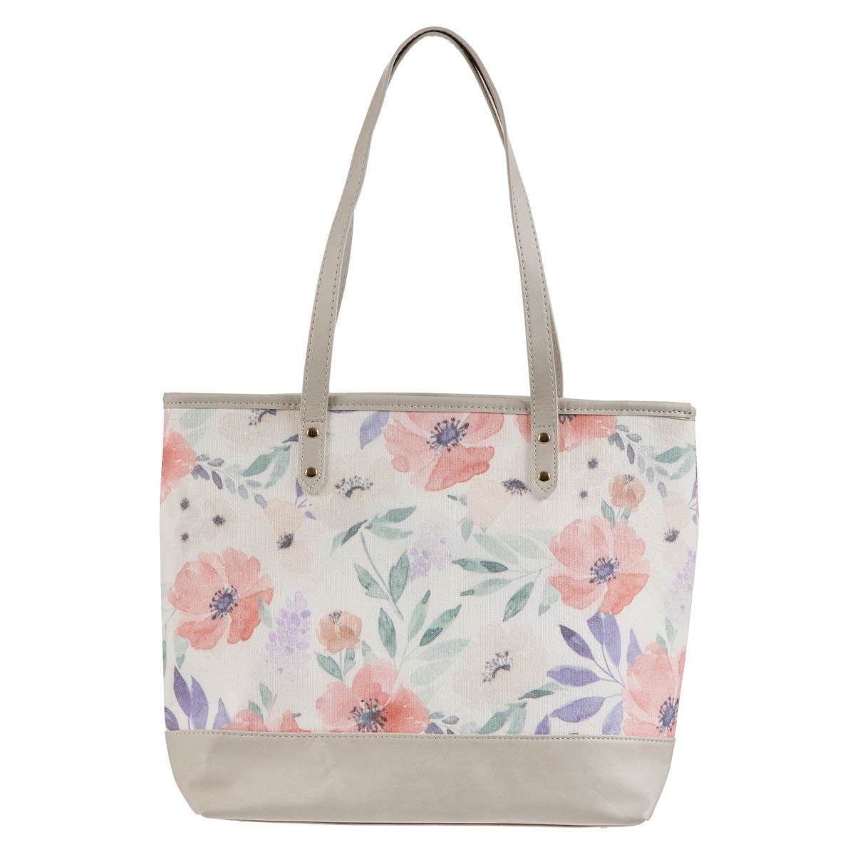 Love is Patient Coral Poppy Canvas Tote Bag