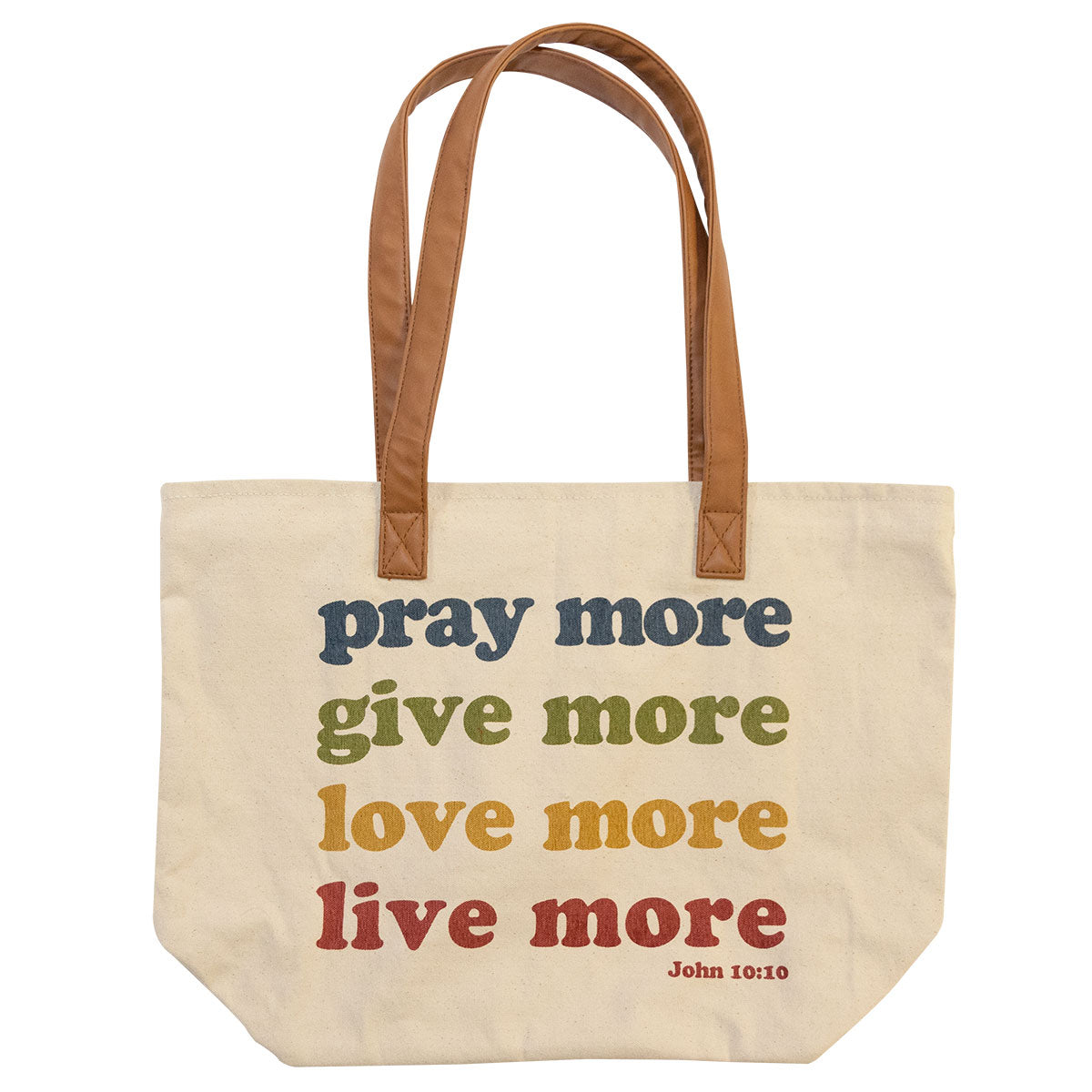 grace & truth Pray More Tote Bag