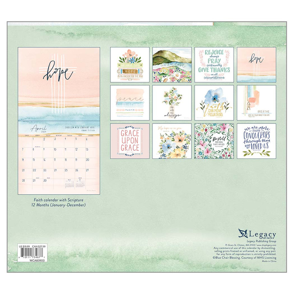 2024 Legacy Grace Upon Grace - Scripture - Deluxe Wall Calendar