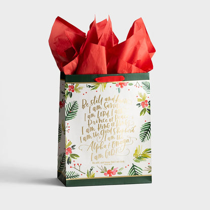 Be Still - Large Christmas Gift Bag with Tissue