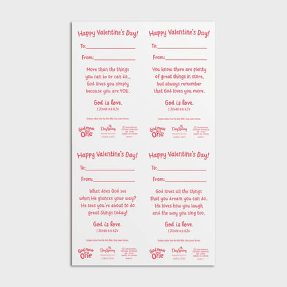 God Made Just One - Valentine's Day - 32 Children's Valentine's Cards