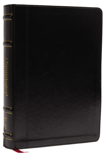 NKJV, Biblia de estudio cronológico, Leathersoft, Negro, Impresión cómoda: Santa Biblia, Nueva versión King James