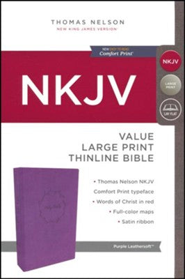 NKJV, Value Thinline Bible, Large Print, Leathersoft, Purple, Red Letter, Comfort Print: Holy Bible, New King James Version