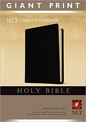 Holy Bible, Giant Print NLT (Red Letter, Imitation Leather, Black)