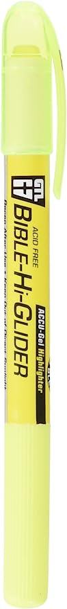 1 X Highlighter-ACCU-Gel Bible Hi-Glider-Yellow
