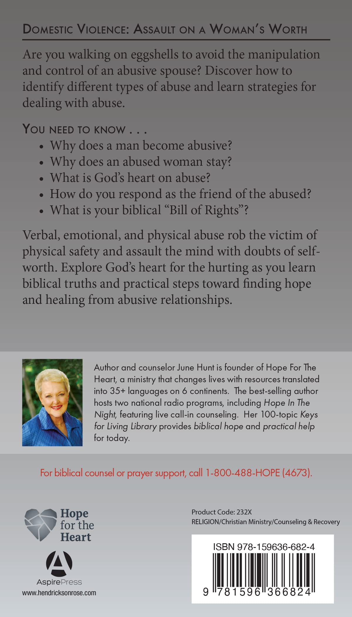 Domestic Violence: Assault on a Woman's Worth (Hope for the Heart)
