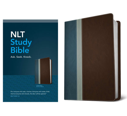 NLT Study Bible, TuTone (Red Letter, LeatherLike, Twilight Blue/Brown)