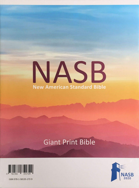 Biblia de impresión gigante NASB, negro, cuero genuino, 2020