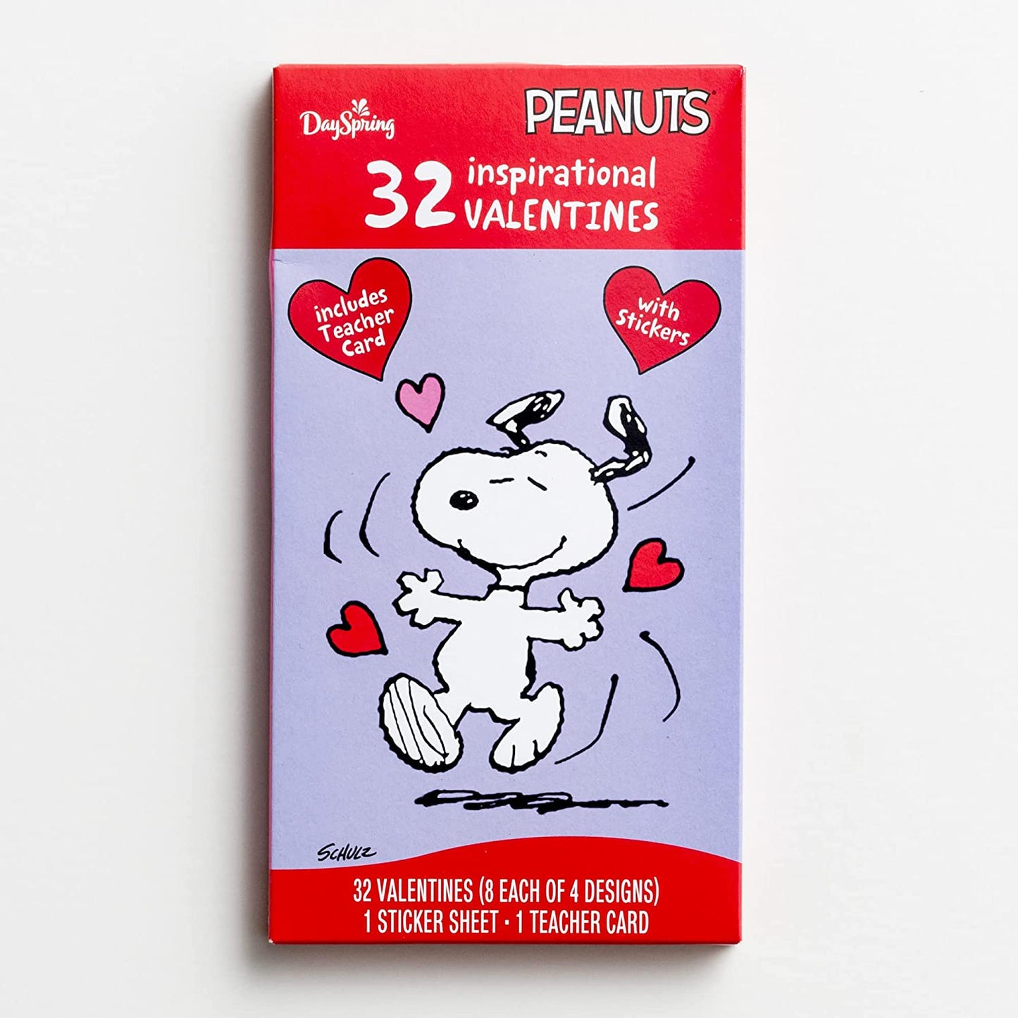 Peanuts - Valentine's Day - Inspirational Boxed Cards - Bonus Stickers