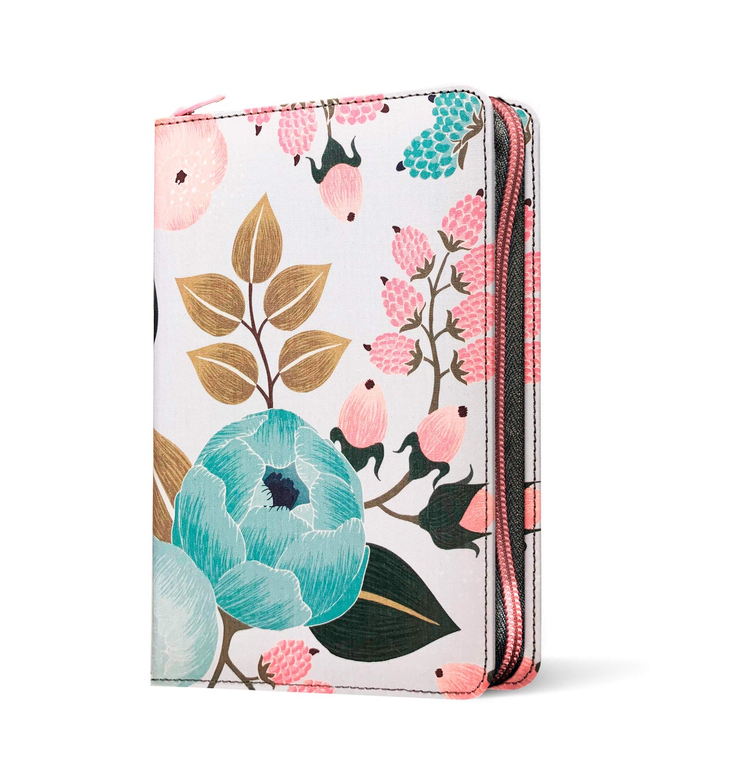 NLT Compact Zipper Bible, Filament Enabled Edition (Red Letter, Cloth, Floral Garden)