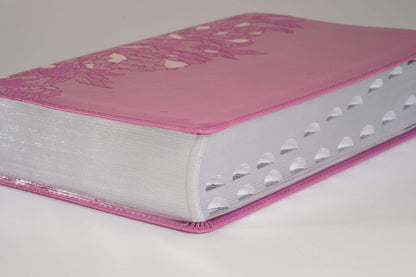 NLT Personal Size Giant Print Holy Bible (Red Letter, LeatherLike, Peony Pink, Indexed)