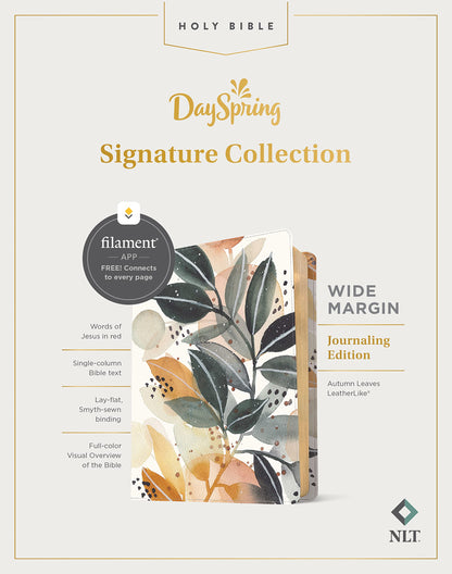 NLT Wide Margin Bible, Filament Enabled Edition (Red Letter, LeatherLike, Autumn Leaves): DaySpring Signature Collection