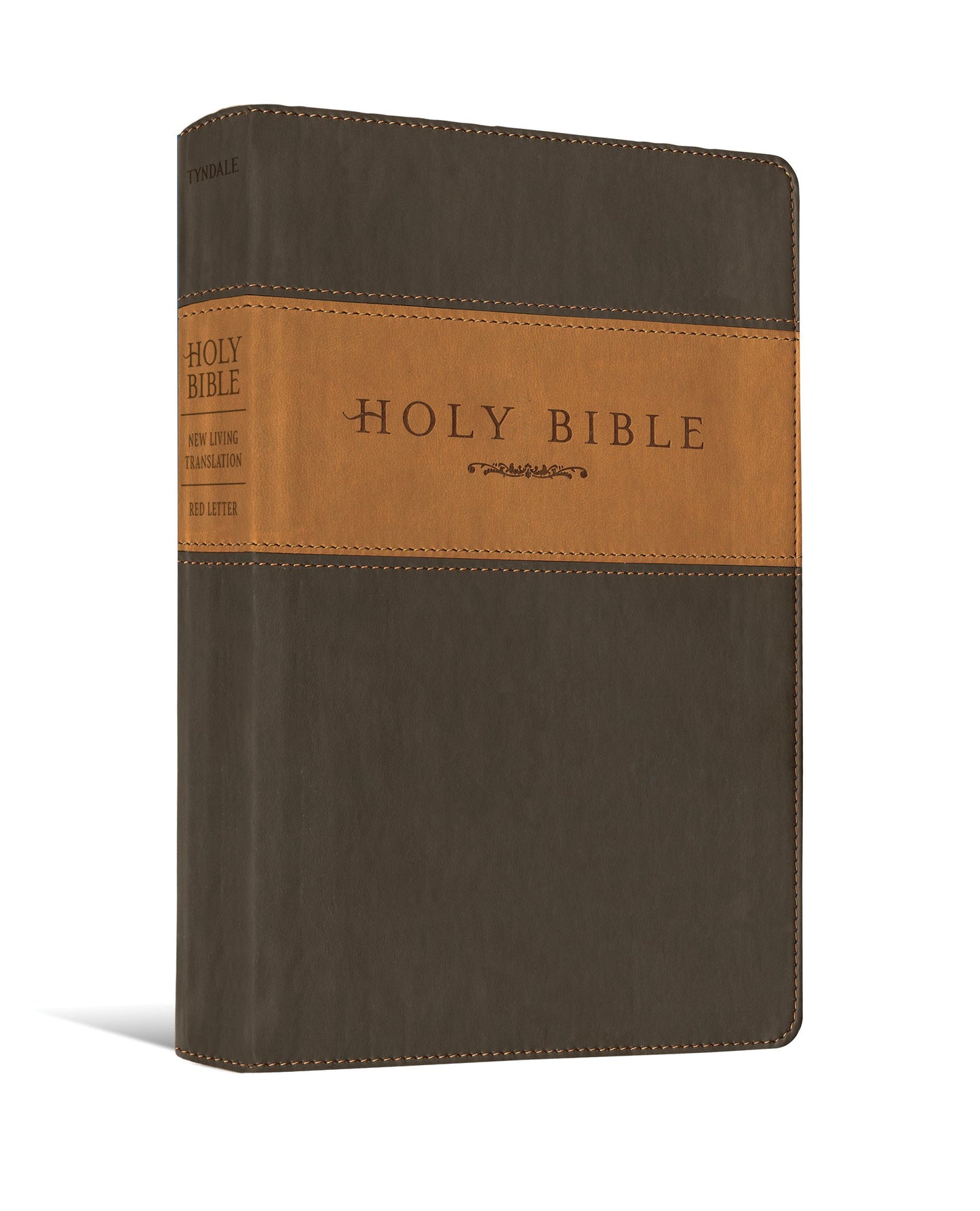 Holy Bible, Giant Print NLT, TuTone (Red Letter, LeatherLike, Brown/Tan)