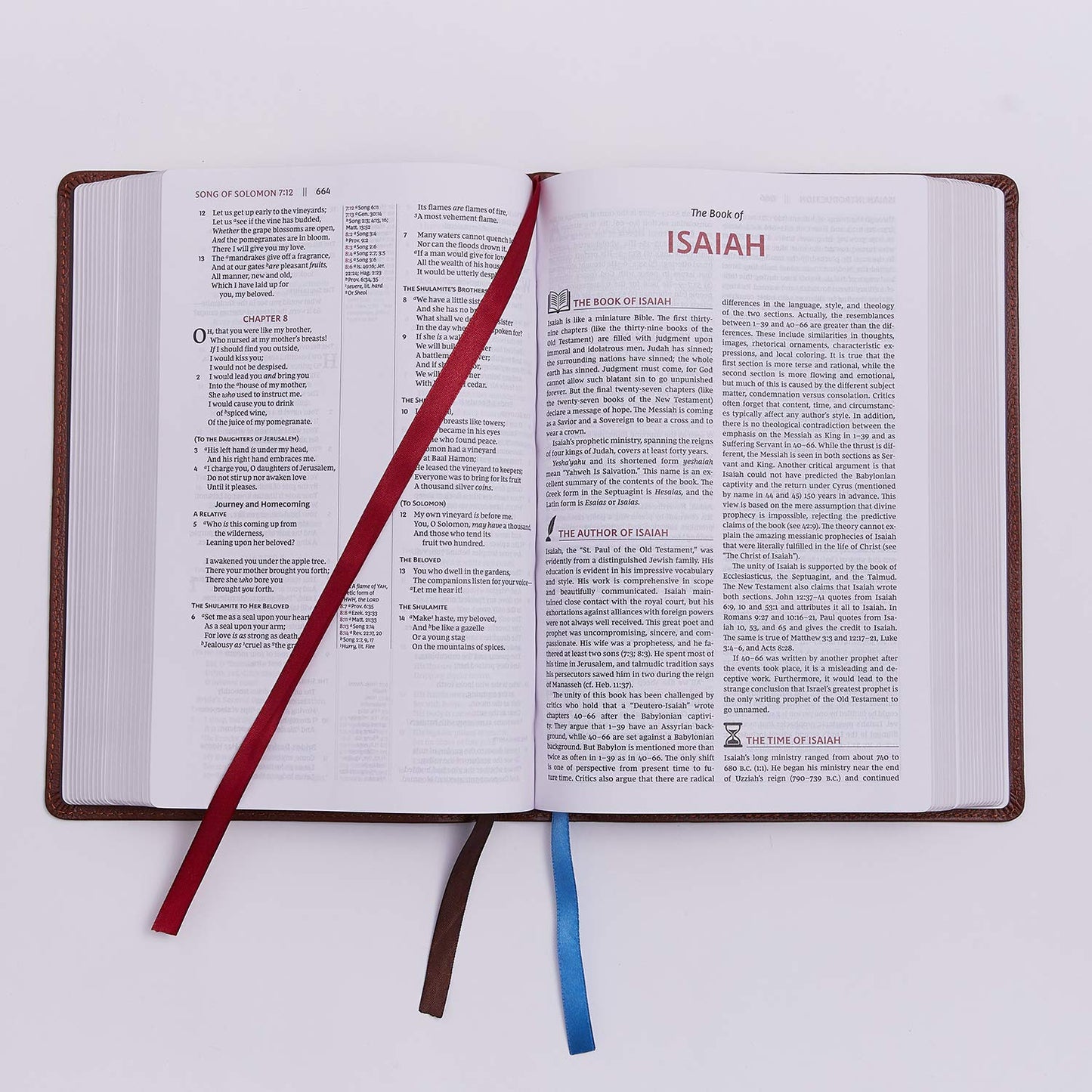 The NKJV, Open Bible, Genuine Leather, Brown, Red Letter, Comfort Print: Complete Reference System