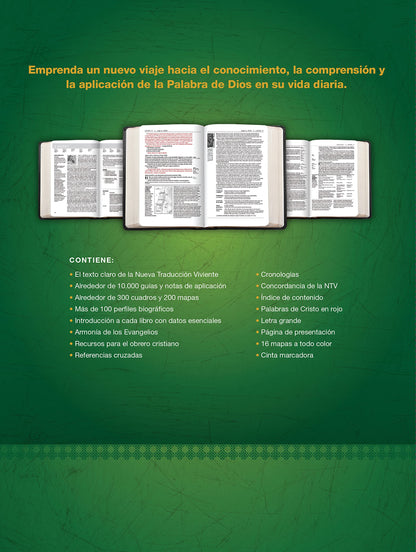 Biblia de estudio del diario vivir NTV, letra grande (Spanish Edition)