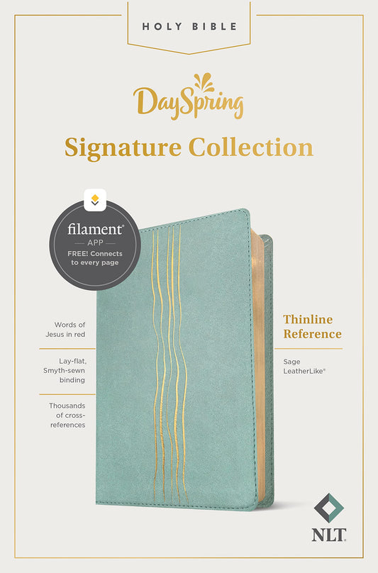 NLT Thinline Reference Bible, Filament Enabled Edition (Red Letter, LeatherLike, Sage): DaySpring Signature Collection