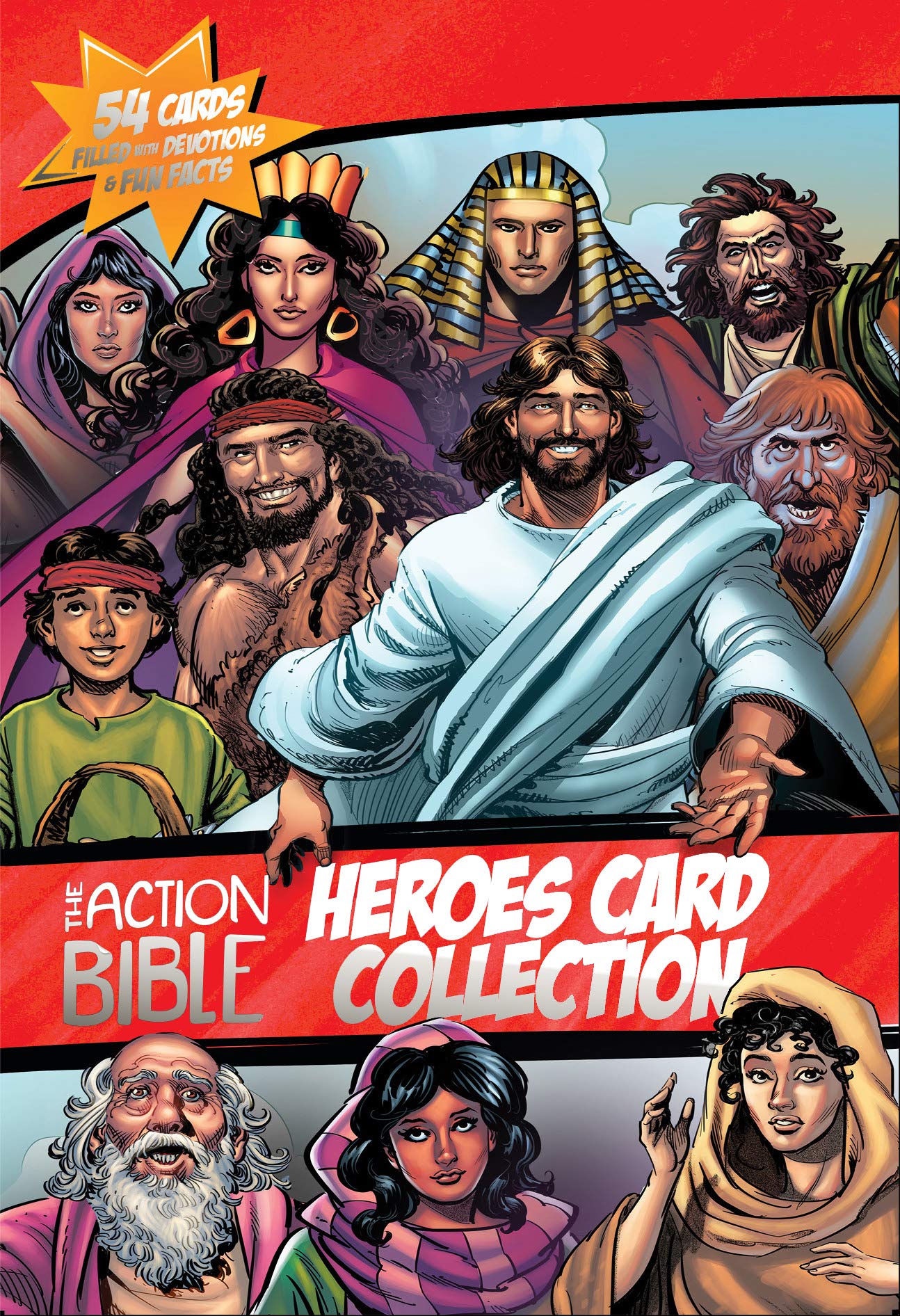 Colección de cartas del héroe de la Biblia de acción
