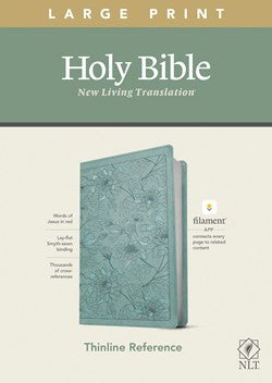 NLT Large Print Thinline Reference Filament Enabled Teal Leatherlike by Tyndale