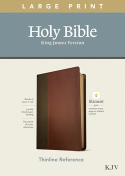 KJV Large Print Thinline Reference Filament Enabled Brown Leatherlike by Tyndale