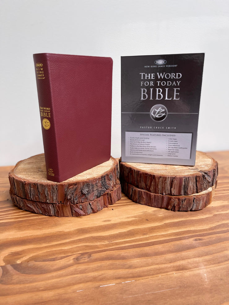 NKJV Word For Today Bible Burgundy Genuine Leather