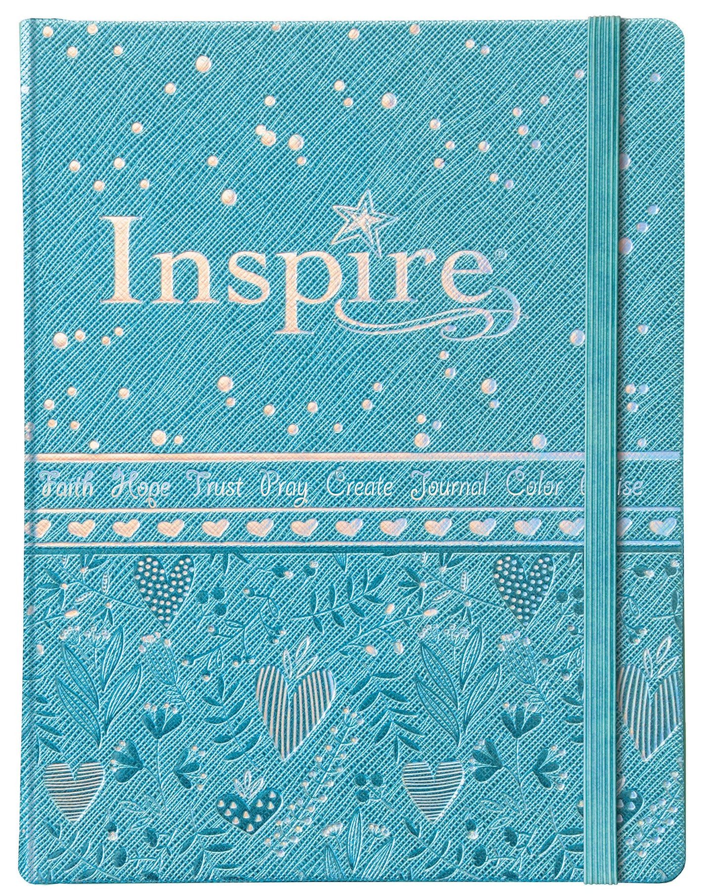 Tyndale NLT Inspire Bible for Girls (Hardcover LeatherLike, Metallic Blue): Journaling and Coloring Bible for Kids – Over 500 Scripture Illustrations to Color - Creative Bible Journal