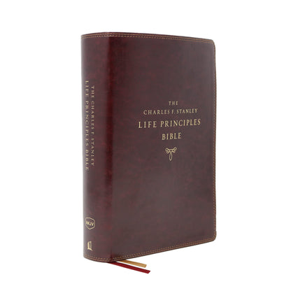 NKJV Charles F. Stanley Life Principios Biblia Borgoña