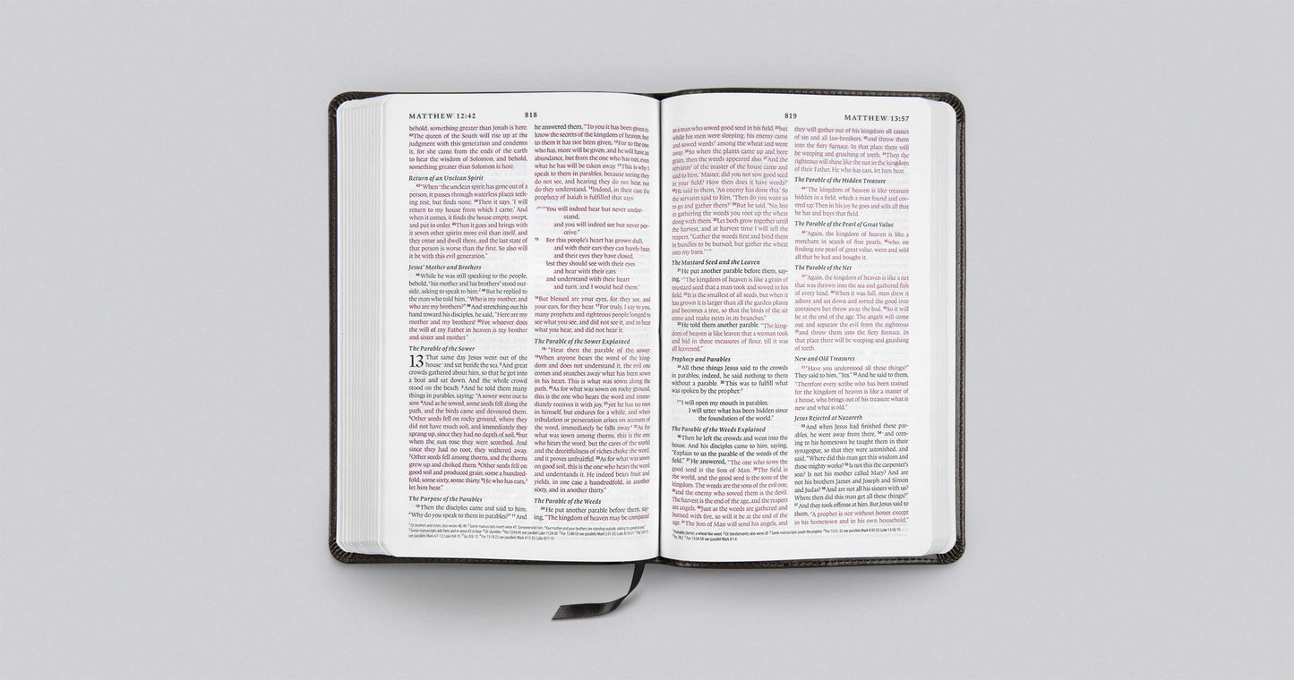 ESV Thinline Bible, diseño de corona, carbón