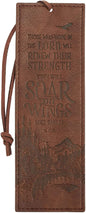 Bookmark Brown Faux Leather Soar On wings