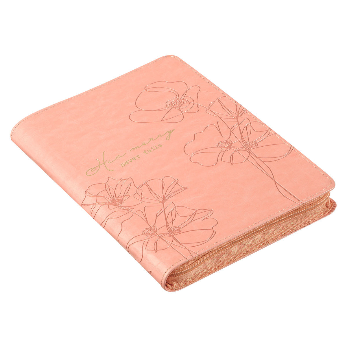 Mercy Blossom Pink Faux Leather Journal with Zipper Closure