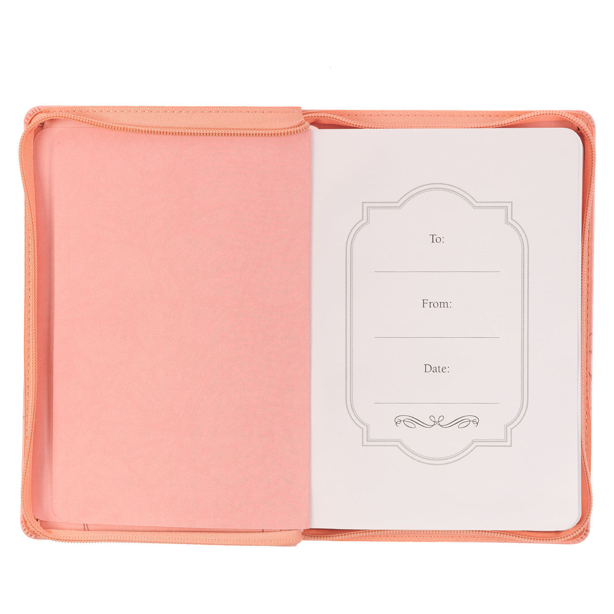 Mercy Blossom Pink Faux Leather Journal with Zipper Closure