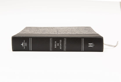 RVR 1960 Biblia de apuntes - Gris - Piel genuina y tela impresa (Spanish Edition)