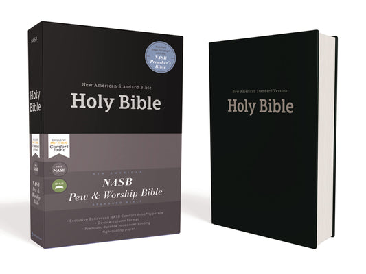 NASB Pew and Worship Bible, tapa dura, negro, texto de 1995, impresión cómoda