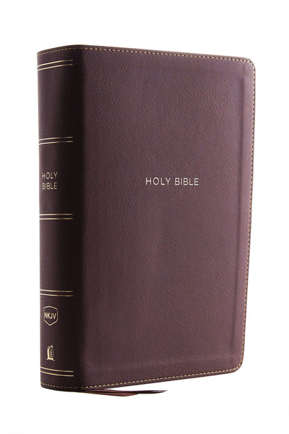NKJV, Biblia de referencia de una sola columna, Leathersoft, marrón, impresión cómoda