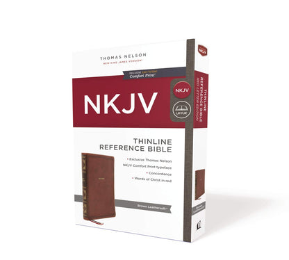 NKJV Thinline Reference Biblia Confort Imprimir Marrón