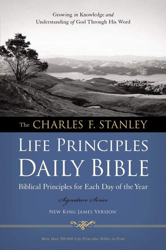 NKJV Charles F. Stanley Principios de vida Biblia diaria Tapa blanda