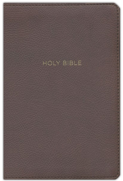 NKJV, Reference Bible, Compact Large Print, Leathersoft, Brown, Red Letter, Comfort Print