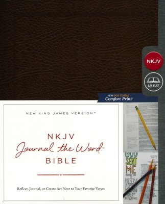 NKJV Comfort Print Journal the Word Bible, marrón