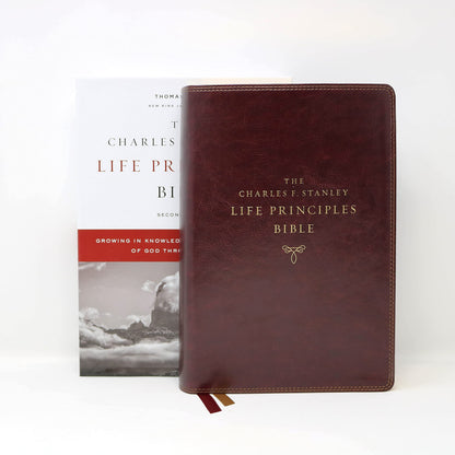 NKJV Charles F. Stanley Life Principios Biblia Borgoña