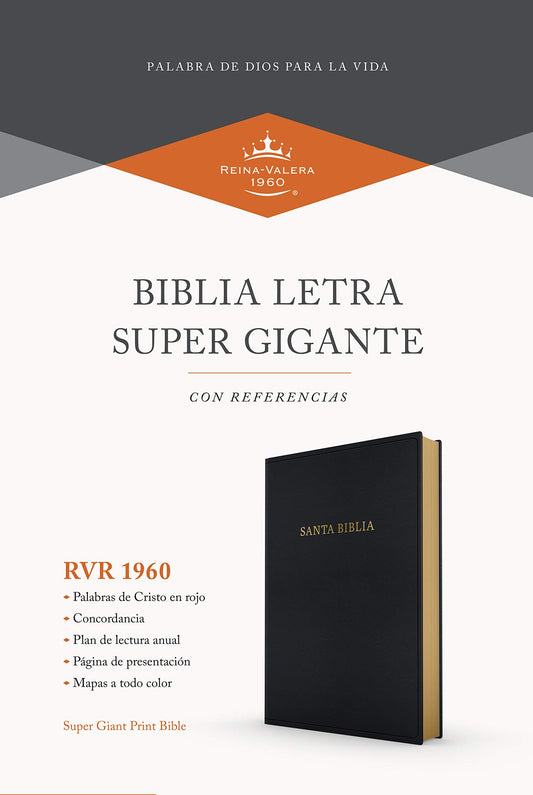 Biblia Reina Valera 1960 Letra súper gigante negro, imitación piel - Super Giant Print Bible RVR 1960 Black Imitation leather (Spanish Edition)
