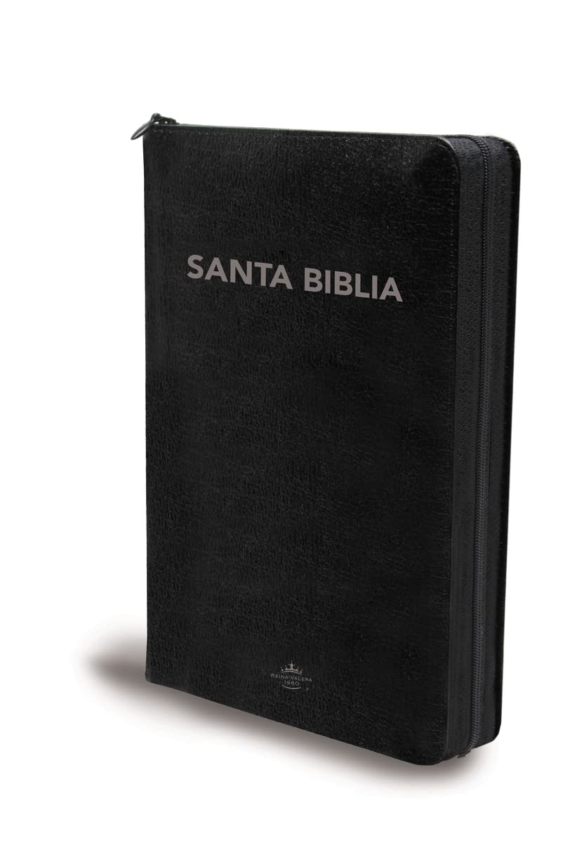 Biblia RVR 1960 Edición Portátil con Cierre, Letra Grande, Tamaño Manual, Leathersoft, Negro, Edición Letra Roja / Spanish Bible RVR60 Lg Print (Spanish Edition)